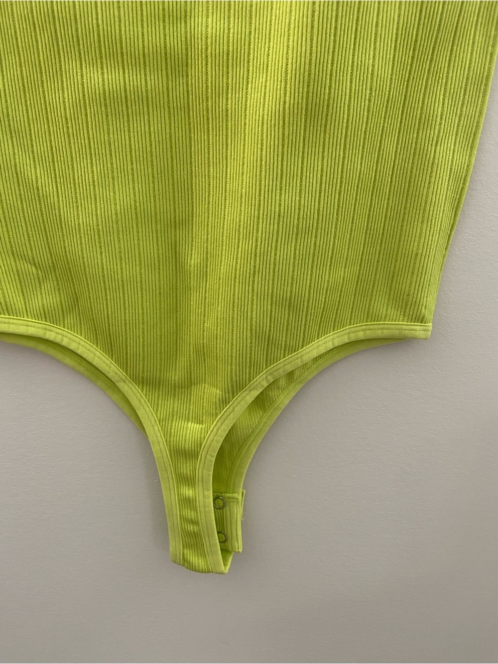Dynamite Ribbed Neon Lime Green Sleeveless Bodysuit - Picture 9 of 12